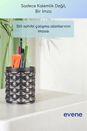 Kalemlik Masa Kalemliği Organizer Kalemlik Gümüş Eskitme Renk Model 85
