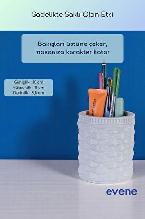 Kalemlik Masa Kalemliği Organizer Kalemlik Beyaz Renk Model 85