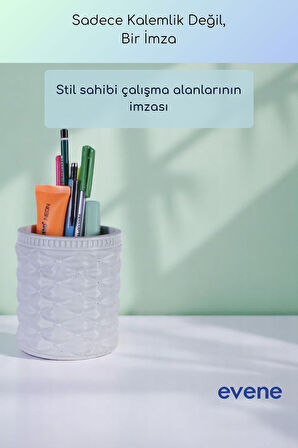 Kalemlik Masa Kalemliği Organizer Kalemlik Beyaz Renk Model 85