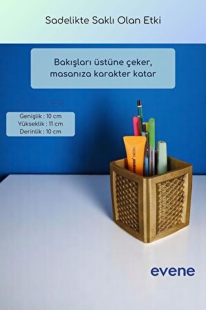 Kalemlik Masa Kalemliği Organizer Kalemlik Altın Eskitme Renk Model 86