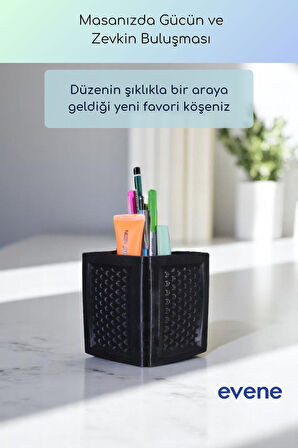Kalemlik Masa Kalemliği Organizer Kalemlik Siyah Renk Model 86