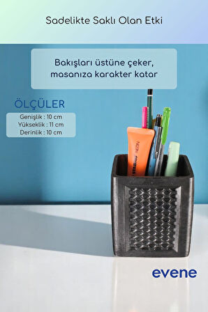 Kalemlik Masa Kalemliği Organizer Kalemlik Gümüş Eskitme Renk Model 86