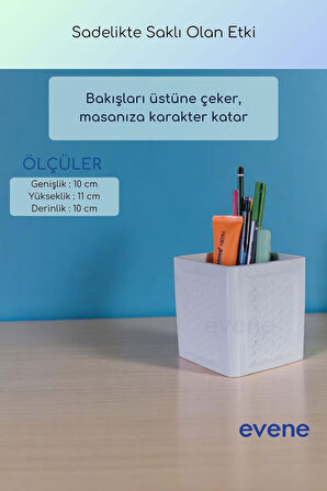 Kalemlik Masa Kalemliği Organizer Kalemlik Beyaz Renk Model 86
