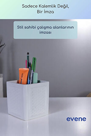 Kalemlik Masa Kalemliği Organizer Kalemlik Beyaz Renk Model 86