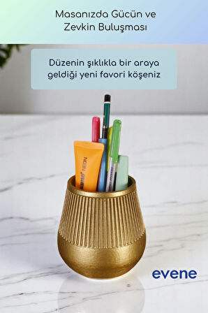 Kalemlik Masa Kalemliği Organizer Kalemlik Altın Renk Model 88