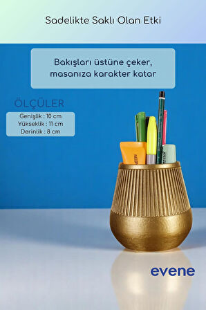 Kalemlik Masa Kalemliği Organizer Kalemlik Altın Renk Model 88