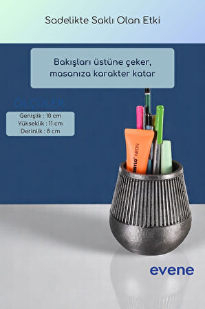 Kalemlik Masa Kalemliği Organizer Kalemlik Gümüş Eskitme Renk Model 88