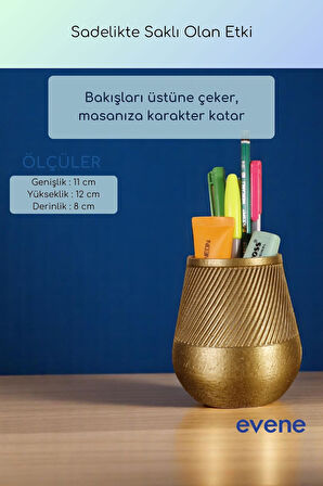 Kalemlik Masa Kalemliği Organizer Kalemlik Altın Renk Model 89