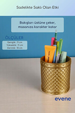 Kalemlik Masa Kalemliği Organizer Kalemlik Altın Renk Model 90