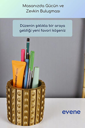 Kalemlik Masa Kalemliği Organizer Kalemlik Altın Renk Model 91