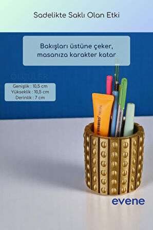 Kalemlik Masa Kalemliği Organizer Kalemlik Altın Renk Model 91