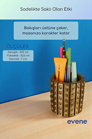 Kalemlik Masa Kalemliği Organizer Kalemlik Altın Eskitme Renk Model 91