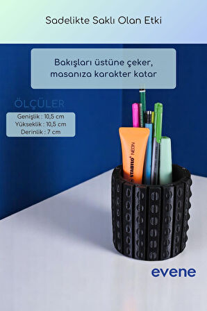 Kalemlik Masa Kalemliği Organizer Kalemlik Siyah Renk Model 91