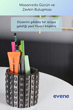 Kalemlik Masa Kalemliği Organizer Kalemlik Gümüş Eskitme Renk Model 91