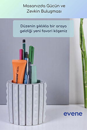 Kalemlik Masa Kalemliği Organizer Kalemlik Beyaz Renk Model 91
