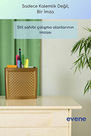 Kalemlik Masa Kalemliği Organizer Kalemlik Altın Renk Model 92