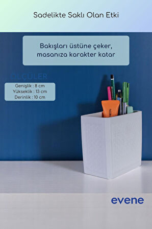 Kalemlik Masa Kalemliği Organizer Kalemlik Beyaz Renk Model 92
