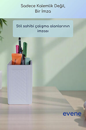 Kalemlik Masa Kalemliği Organizer Kalemlik Beyaz Renk Model 92
