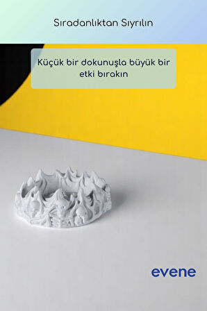 Küllük Gümüş Eskitme Renk Kül Tablası Dekoratif Küllük Model 9