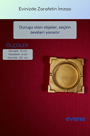 Küllük Altın Eskitme Renk Kül Tablası Dekoratif Küllük Model 11
