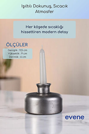 Mumluk Şamdan Ince Mum Uyumlu Beyaz Renk Model 63