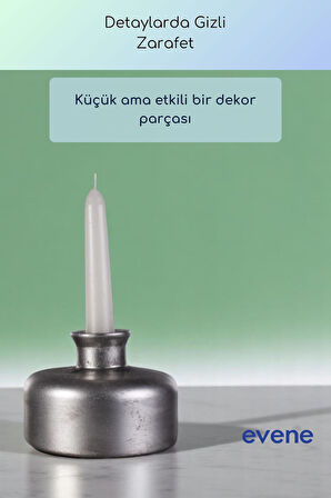 Mumluk Şamdan Ince Mum Uyumlu Beyaz Renk Model 63