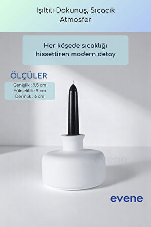 Mumluk Şamdan Ince Mum Uyumlu Beyaz Renk Model 63