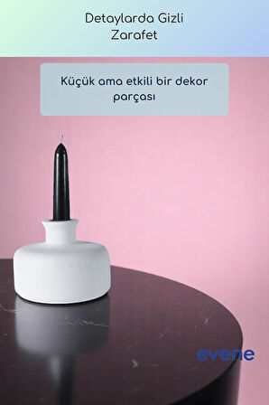 Mumluk Şamdan Ince Mum Uyumlu Beyaz Renk Model 63