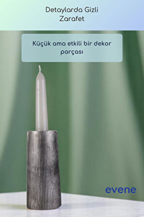 Mumluk Şamdan Ince Mum Uyumlu Altın Eskitme Renk Model 60