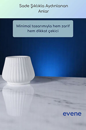 Mumluk Şamdan Ince Mum Uyumlu Beyaz Renk Model 54
