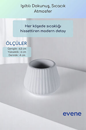 Mumluk Şamdan Ince Mum Uyumlu Beyaz Renk Model 54