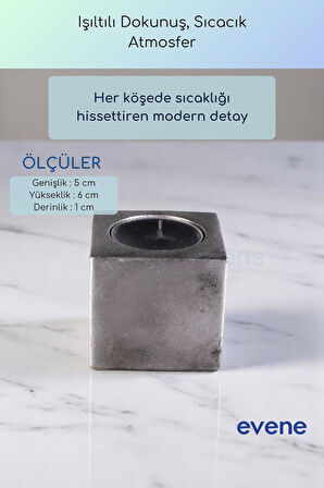 Mumluk Şamdan Ince Mum Uyumlu Siyah Renk Model 51