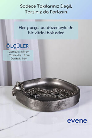Takı Organizer Makyaj Düzenleyici Kozmetik Organizer Dekoratif Tabak Altın Eskitme Renk Model 37