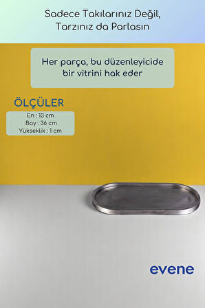 Takı Organizer Makyaj Düzenleyici Kozmetik Organizer Dekoratif Tabak Altın Renk Model 36