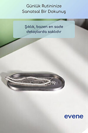 Takı Organizer Makyaj Düzenleyici Kozmetik Organizer Dekoratif Tabak Altın Renk Model 36