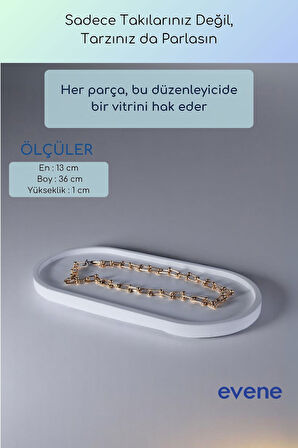 Takı Organizer Makyaj Düzenleyici Kozmetik Organizer Dekoratif Tabak Altın Renk Model 36