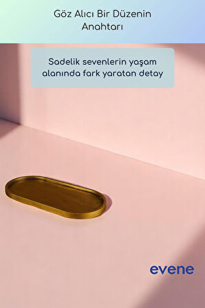 Takı Organizer Makyaj Düzenleyici Kozmetik Organizer Dekoratif Tabak Altın Renk Model 36