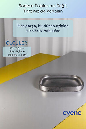 Takı Organizer Makyaj Düzenleyici Kozmetik Organizer Dekoratif Tabak Altın Eskitme Renk Model 35