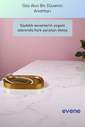 Takı Organizer Makyaj Düzenleyici Kozmetik Organizer Dekoratif Tabak Altın Eskitme Renk Model 35
