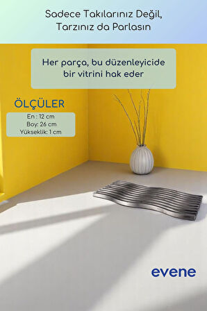 Takı Organizer Makyaj Düzenleyici Kozmetik Organizer Dekoratif Tabak Altın Renk Model 33