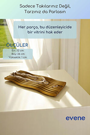 Takı Organizer Makyaj Düzenleyici Kozmetik Organizer Dekoratif Tabak Altın Renk Model 33