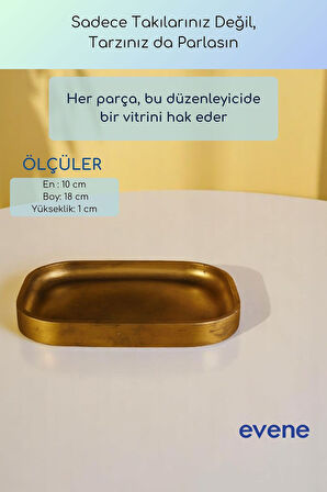 Takı Organizer Makyaj Düzenleyici Kozmetik Organizer Dekoratif Tabak Gümüş Eskitme Renk Model 32