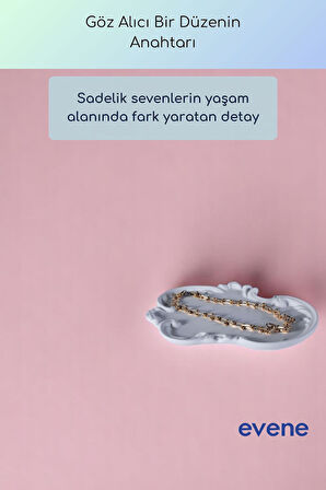 Takı Organizer Makyaj Düzenleyici Kozmetik Organizer Dekoratif Tabak Beyaz Renk Model 31