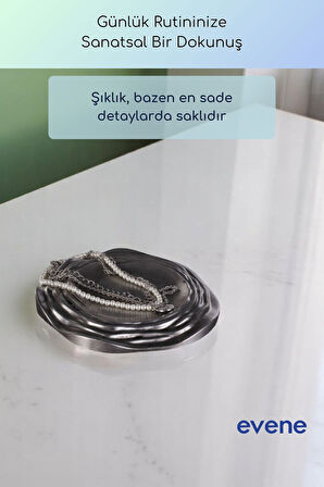 Takı Organizer Makyaj Düzenleyici Kozmetik Organizer Dekoratif Tabak Siyah Renk Model 26