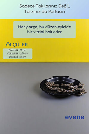 Takı Organizer Makyaj Düzenleyici Kozmetik Organizer Dekoratif Tabak Siyah Renk Model 25