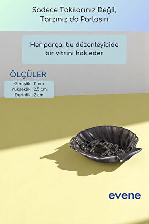 Takı Organizer Makyaj Düzenleyici Kozmetik Organizer Dekoratif Tabak Siyah Renk Model 25