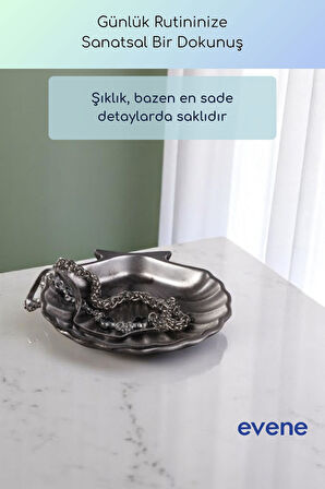 Takı Organizer Makyaj Düzenleyici Kozmetik Organizer Dekoratif Tabak Siyah Renk Model 25