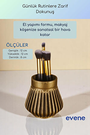 Makyaj Organizeri Makyaj Fırçalığı Makyaj Organizer Düzenleyici Altın Eskitme Renk Model 83