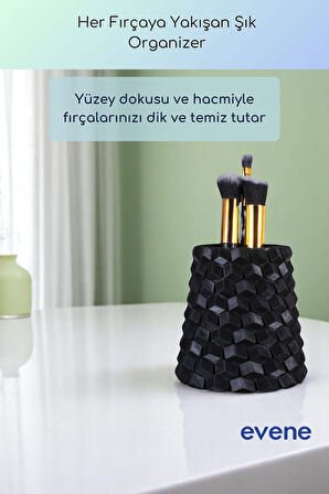 Makyaj Organizeri Makyaj Fırçalığı Makyaj Organizer Düzenleyici Siyah Renk Model 84