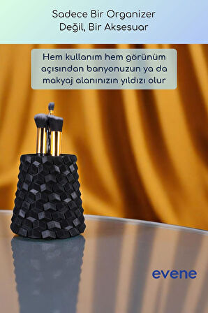 Makyaj Organizeri Makyaj Fırçalığı Makyaj Organizer Düzenleyici Siyah Renk Model 84